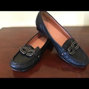 Coach Black Leather Flats
